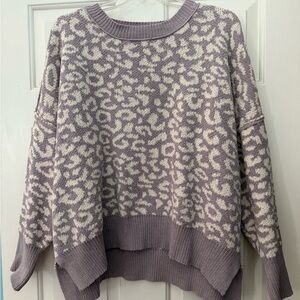 Entro Purple and Cream Patterned Sweater
